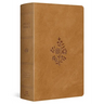 ESV Large Print Personal Size Bible, Red Letter, Thumb Indexed (Trutone, Nubuck Caramel, Wildflower Design)