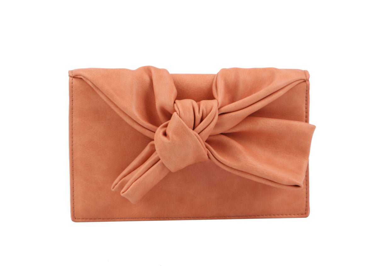 HF Evening Clutch Messenger Style With Cute Bow Tie Purse Vegan PU Leather Crossbody Shoulder Bag CL-0170 by hfstylish