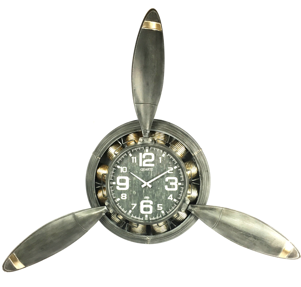 Metal Airplane Propeller Wall Décor clock by Peterson Housewares & Artwares