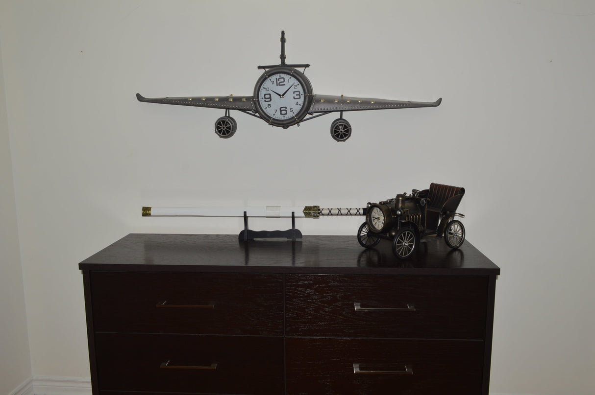 Wall clock - Metal Medium  Vintage Fighter Jet Wall Clock by Peterson Housewares & Artwares