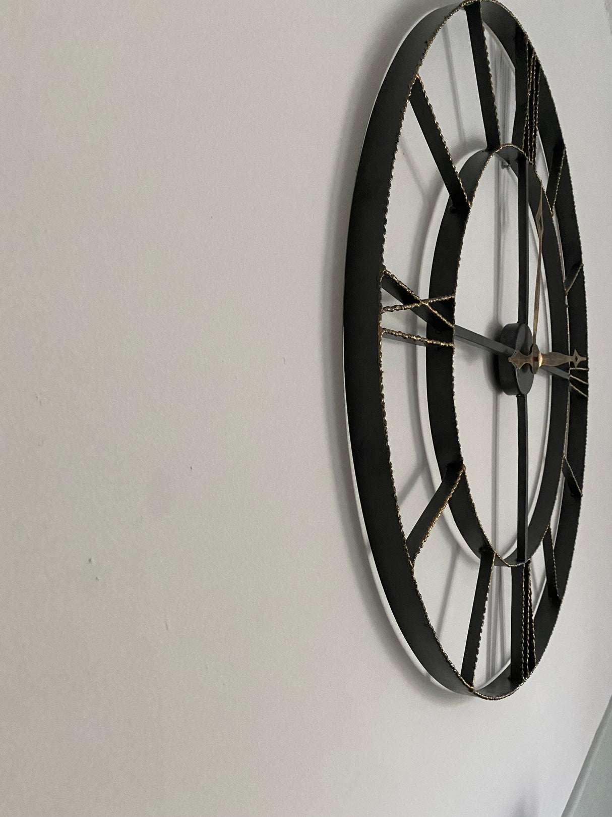 Wall clock - Round Wrought Iran antique wall clock by Peterson Housewares & Artwares