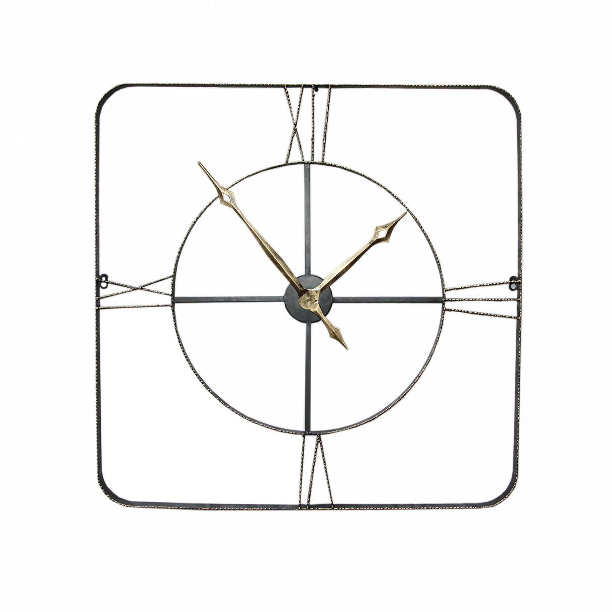 Wall clock - Square Wrought Iran antique wall clock by Peterson Housewares & Artwares