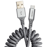 Ventev Helix USB A to USB C High Speed Travel Cable Gray by Ventev