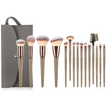 15Pcs Makeup Brush Set – Premium Synthetic Brushes for Powder, Foundation, Contour & Blush