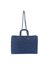 Quilted Design Denim Tote Handbag by hfstylish