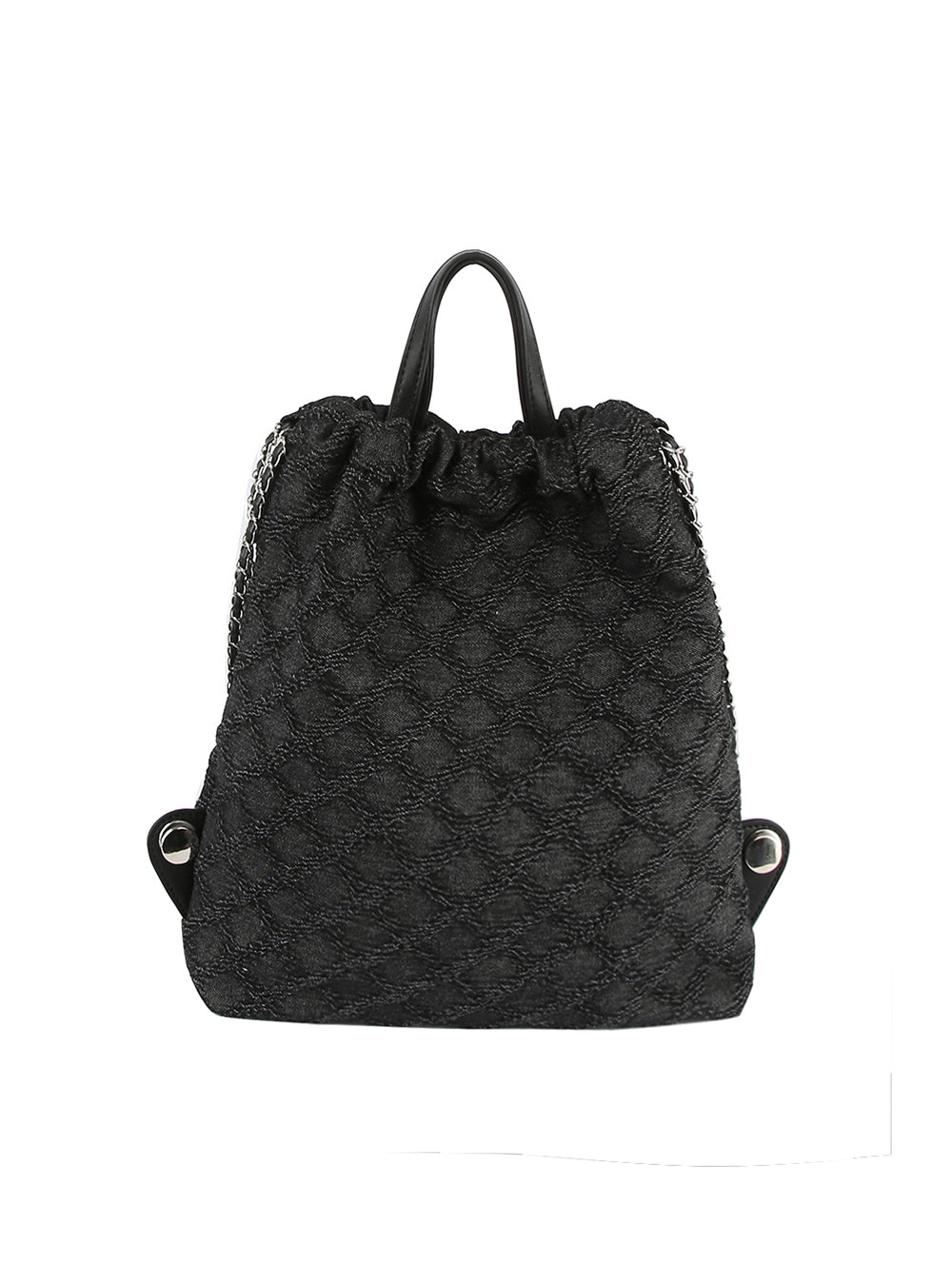 Quilted Design Denim Backpack by hfstylish