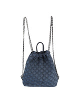 Quilted Design Denim Backpack by hfstylish