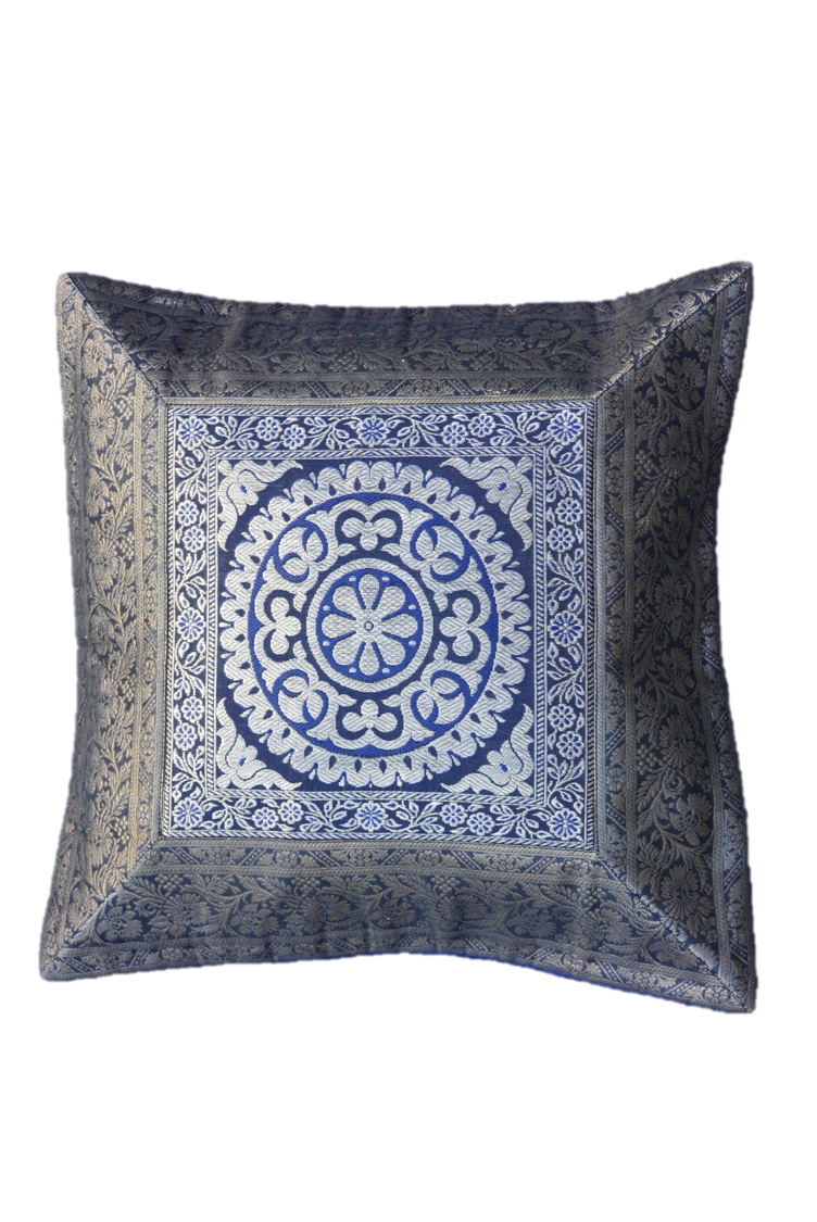 Brocade Silk decorative throw pillow case by OMSutra