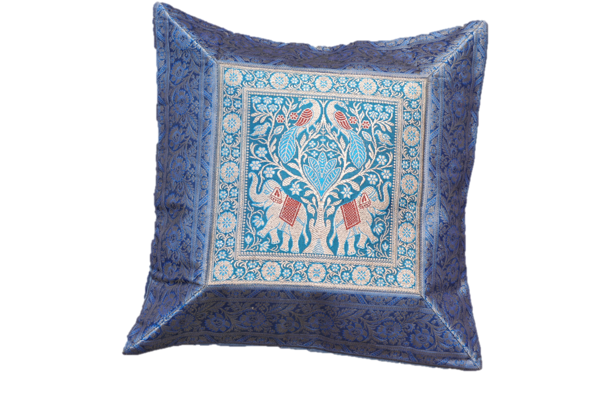 Brocade Silk decorative throw pillow case by OMSutra