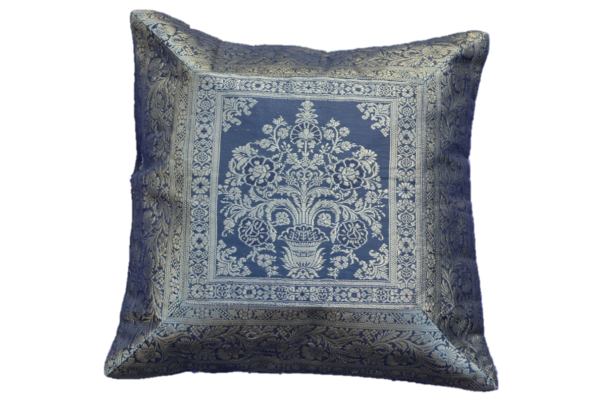 Brocade Silk decorative throw pillow case by OMSutra