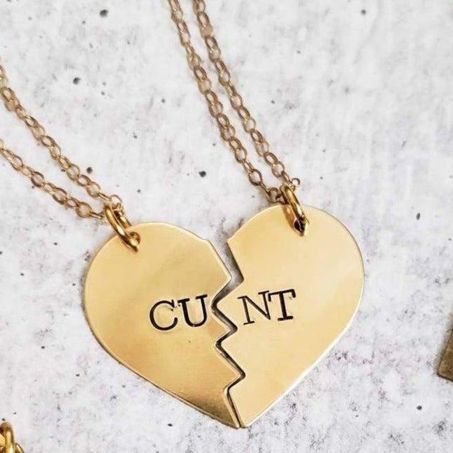 CUNT Broken Heart Friendship Necklaces by Salt and Sparkle