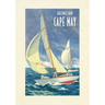 Vintage Lined Notebook Greetings from Cape May, New Jersey, Sailboats
