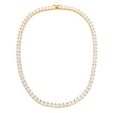 CZ Princess Cut Tennis Necklace by By Adina Eden