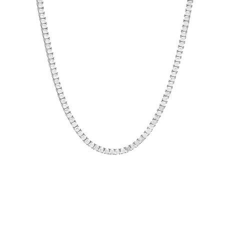 CZ Princess Cut Tennis Necklace by By Adina Eden