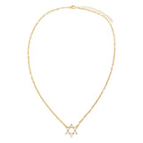 CZ Solitaire X Baguette Star of David Necklace by By Adina Eden