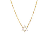 CZ Solitaire X Baguette Star of David Necklace by By Adina Eden