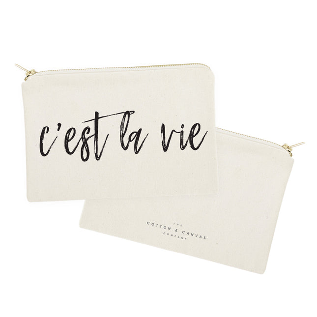 C'est La Vie Cotton Canvas Cosmetic Bag by The Cotton & Canvas Co.