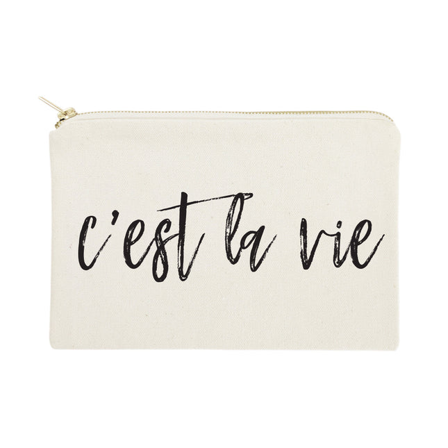 C'est La Vie Cotton Canvas Cosmetic Bag by The Cotton & Canvas Co.