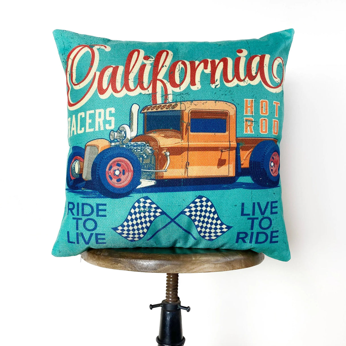 California Hot Rod Racer  | Pillow Cover |  Throw Pillow |  | Dad Gift | Classic Car | Gift Ideas | Pillow | Hot Rod | Room Décor by UniikPillows