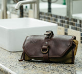 Campaign Waxed Canvas Roll-Up Toiletry Shave Kit by Mission Mercantile Leather Goods