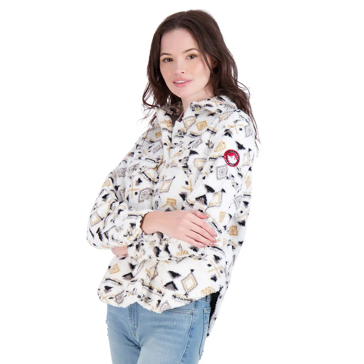 Canada Weather Gear Women's Aztec Printed Sherpa Shacket by PROOZY