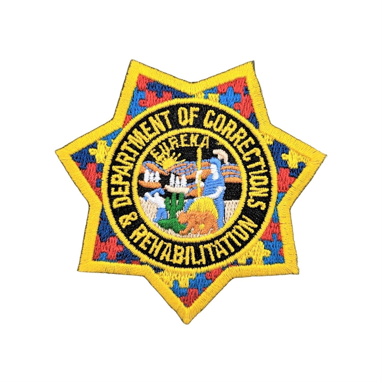 CDCR OFFICER <BR> Autism Awareness <br> Ribbon Badge Patch by Custom Pins & Buckles