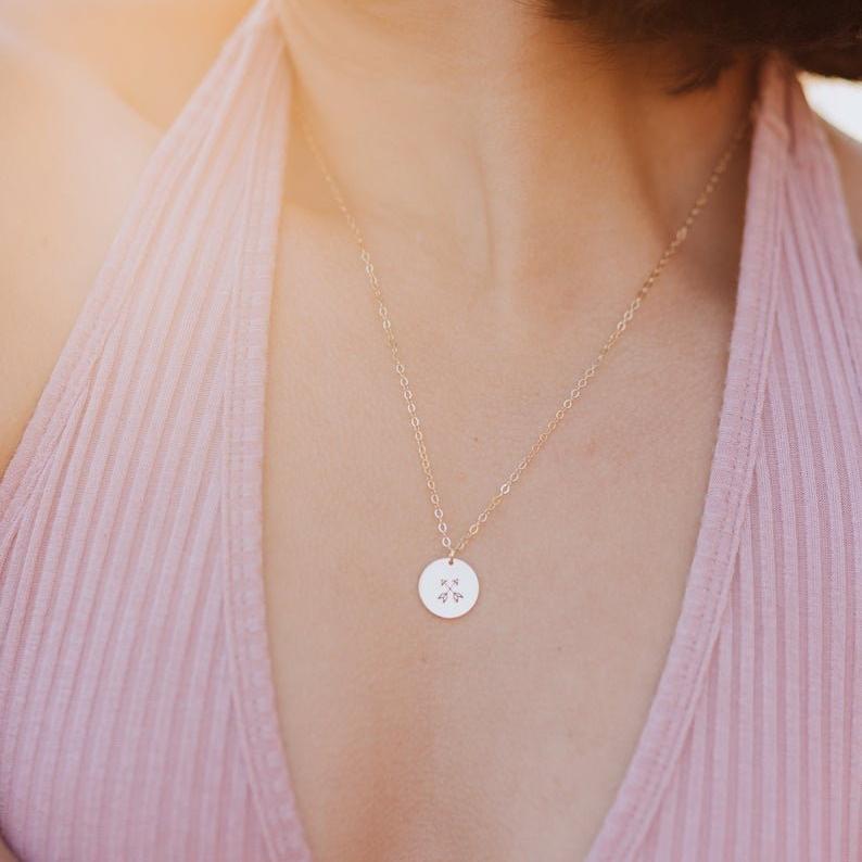 Cat Silhouette Disc Necklace by Salt and Sparkle