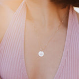 Cat Silhouette Disc Necklace by Salt and Sparkle