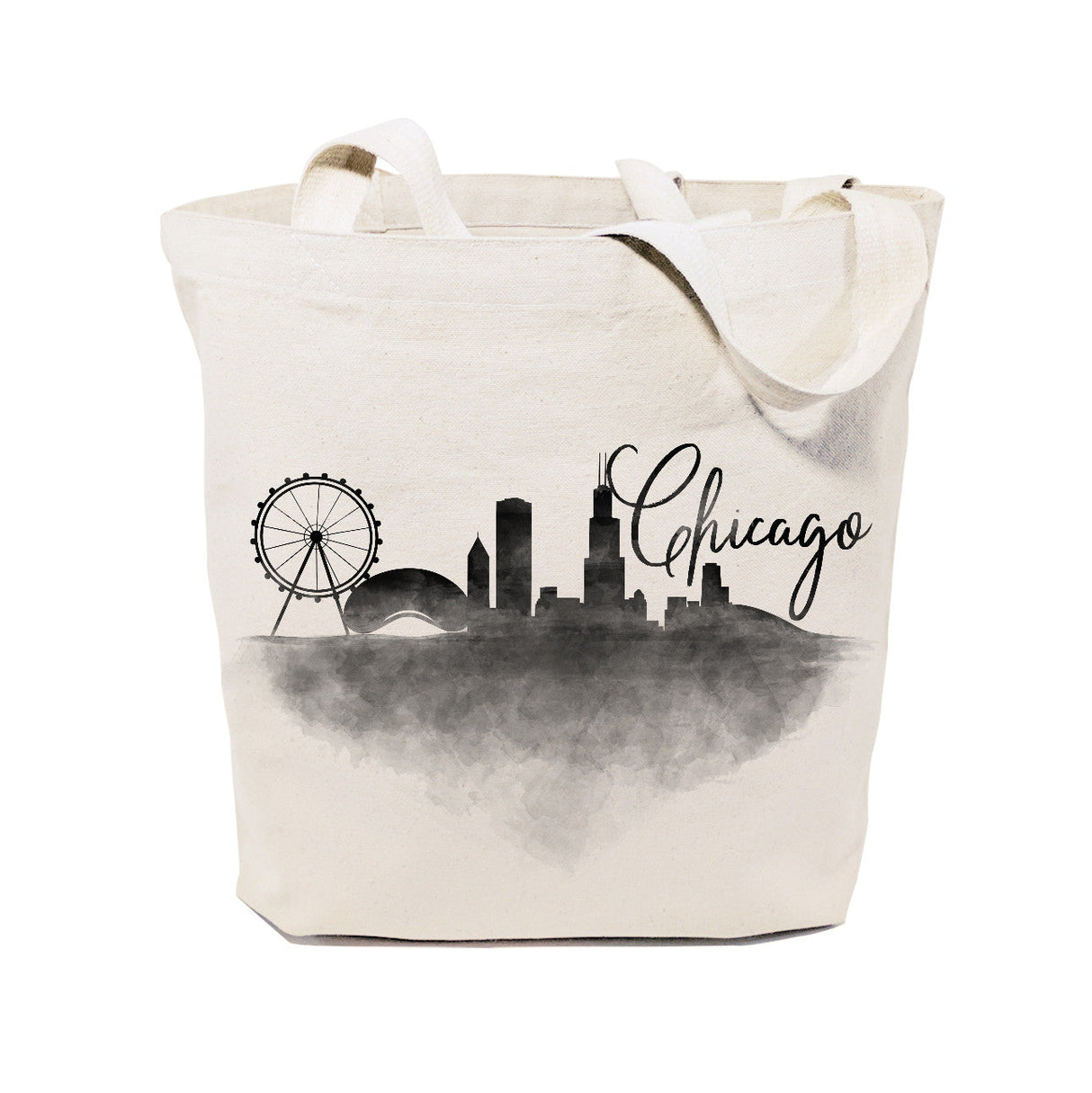 Chicago Cityscape Cotton Canvas Tote Bag by The Cotton & Canvas Co.