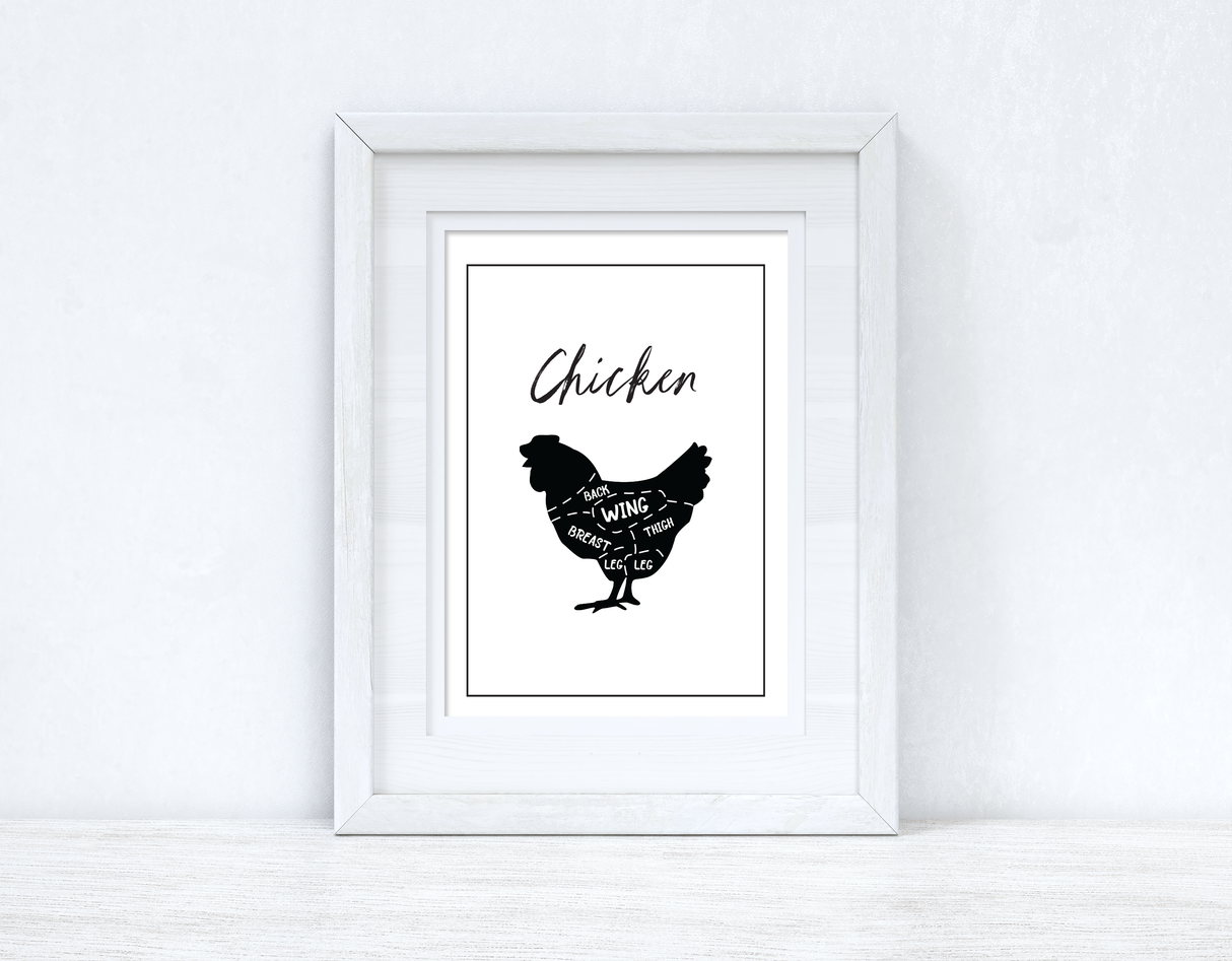 Chicken Cuts Simple Cool Kitchen Farmhouse Wall Decor Print by WinsterCreations™ Official Store