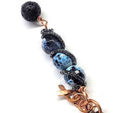 Child Abuse Prevention Awareness Beaded Gemstone stick Pendant With Lava Rock Bead Charm Necklace by Alexa Martha Designs