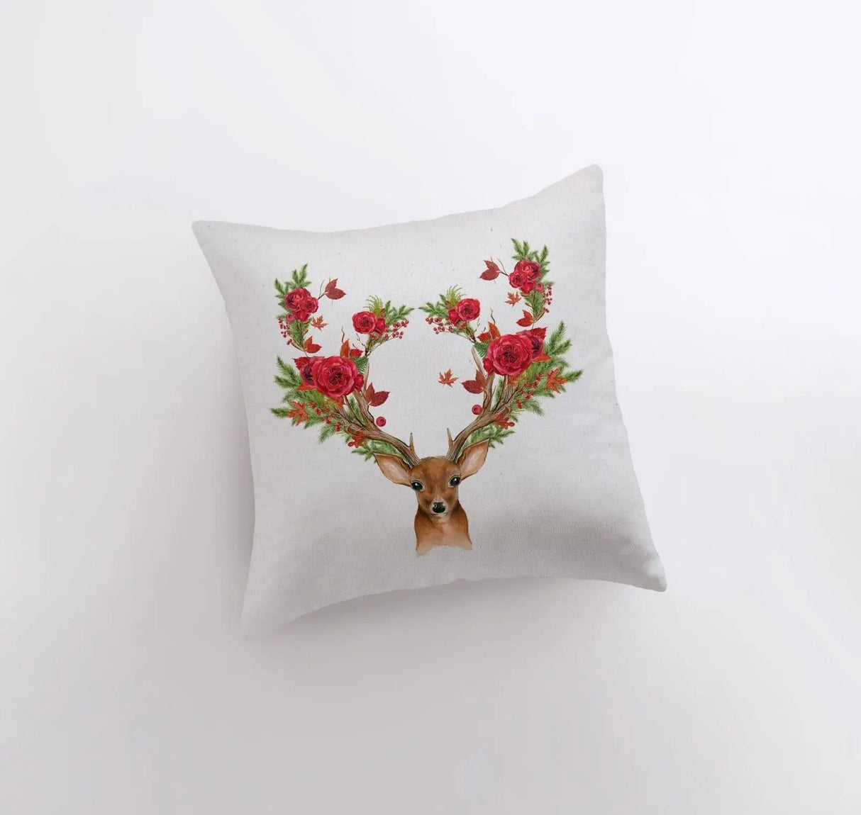 Christmas Deer Pillow Cover | Throw Pillow | Deer Decor | Deer Pillow Cover | Farmhouse Decor | Couch Pillows | Fall Decor | Bedroom Decor by UniikPillows - Vysn