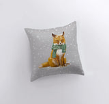 Christmas Fox | Throw Pillows | Fox Pillow Cover | Christmas Pillow | Snow Fox | Christmas Gift | Animal Pillow | Home Decor | Bedroom Decor by UniikPillows