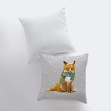 Christmas Fox | Throw Pillows | Fox Pillow Cover | Christmas Pillow | Snow Fox | Christmas Gift | Animal Pillow | Home Decor | Bedroom Decor by UniikPillows