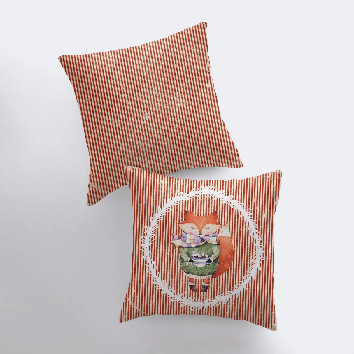 Christmas Fox with hot Cocoa | Pillow Cover | Red Fox | Christmas Decor | Throw Pillow | Room Decor Home Decor Bedroom Decor | Sister Gift by UniikPillows