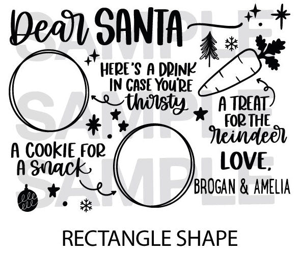 Dear Santa Christmas Eve DIY Create Own Plate / Tray Black Vinyl Christmas Sticker by WinsterCreations™ Official Store