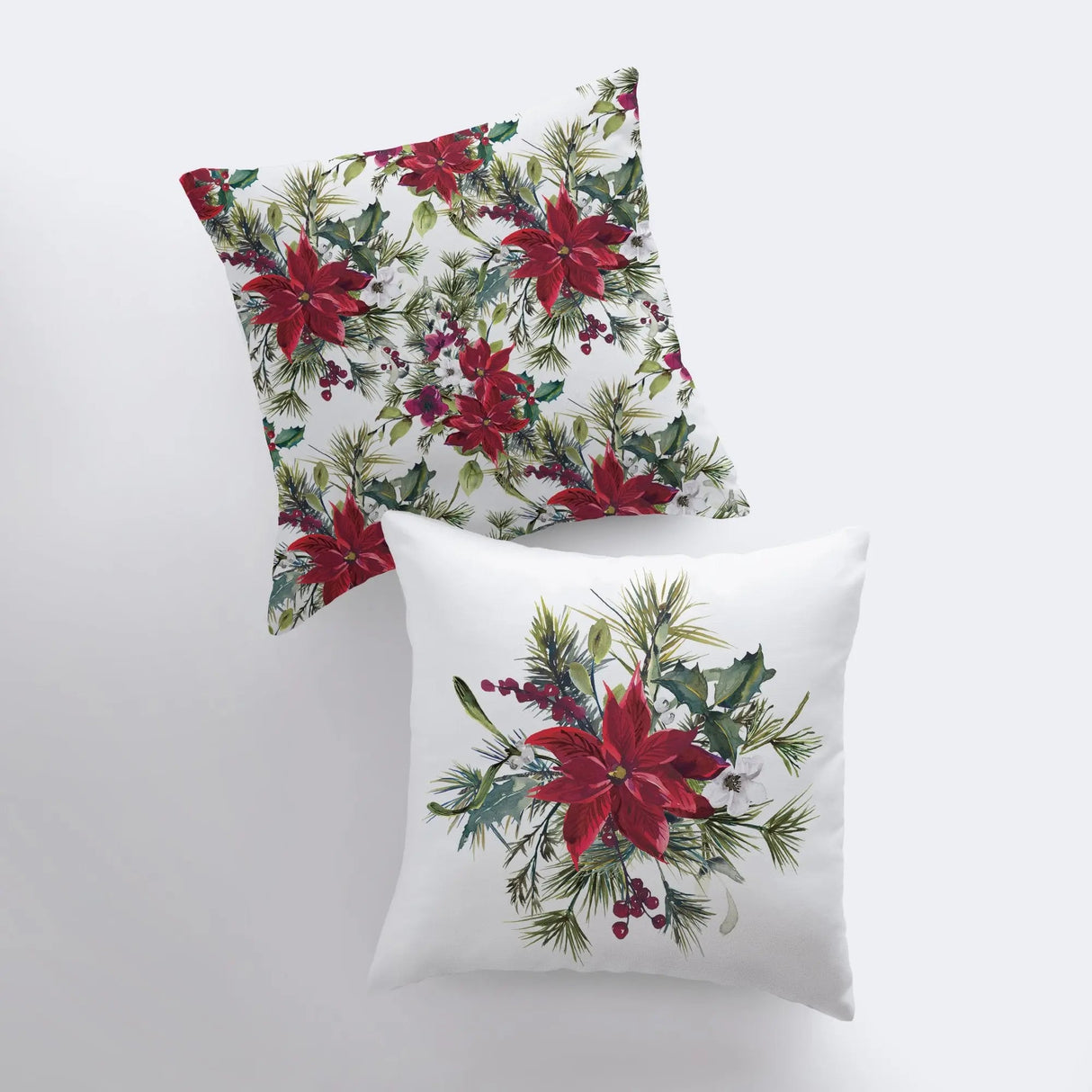 Christmas Poinsettia Repeat Pattern |  Pillow cover | Holiday Decor | Christmas tree | Christmas Gifts | Room Decor by UniikPillows