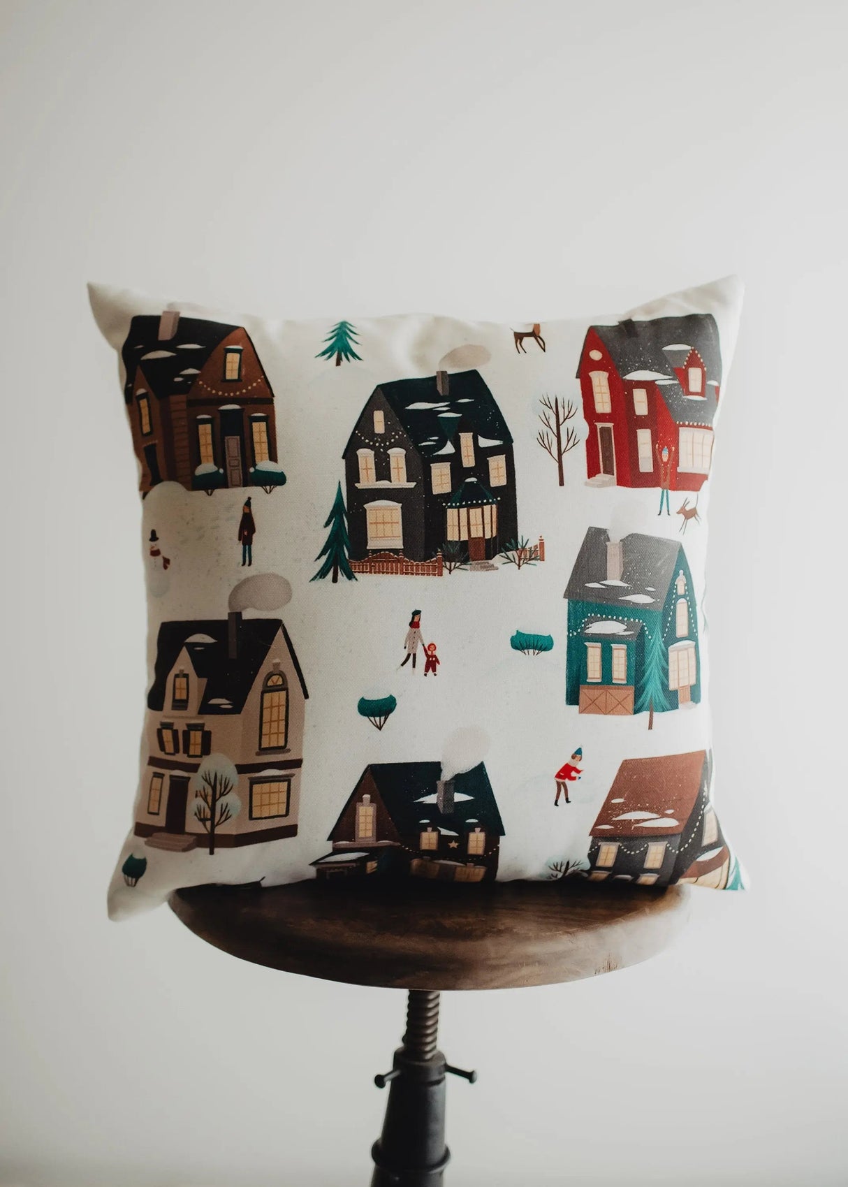 Christmas Village Houses Throw Pillow Cover |  | Christmas tree | Christmas Gifts | Room Decor | Mom Gift | Aaesthetic Room Decor by UniikPillows