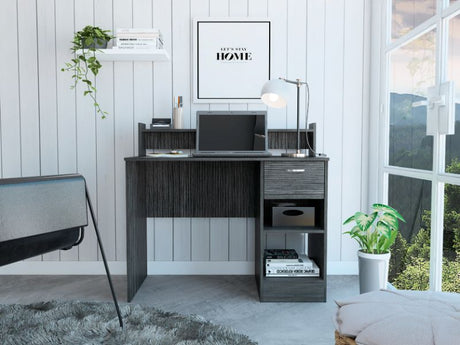 Charlotte Computer Desk, Two Shelves, One  Drawer by FM FURNITURE