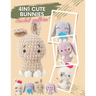 4in1 Cute Bunnies Crochet Pattern: No-Sew Mini Bunny Amigurumi Easy and Quick Crochet Projects