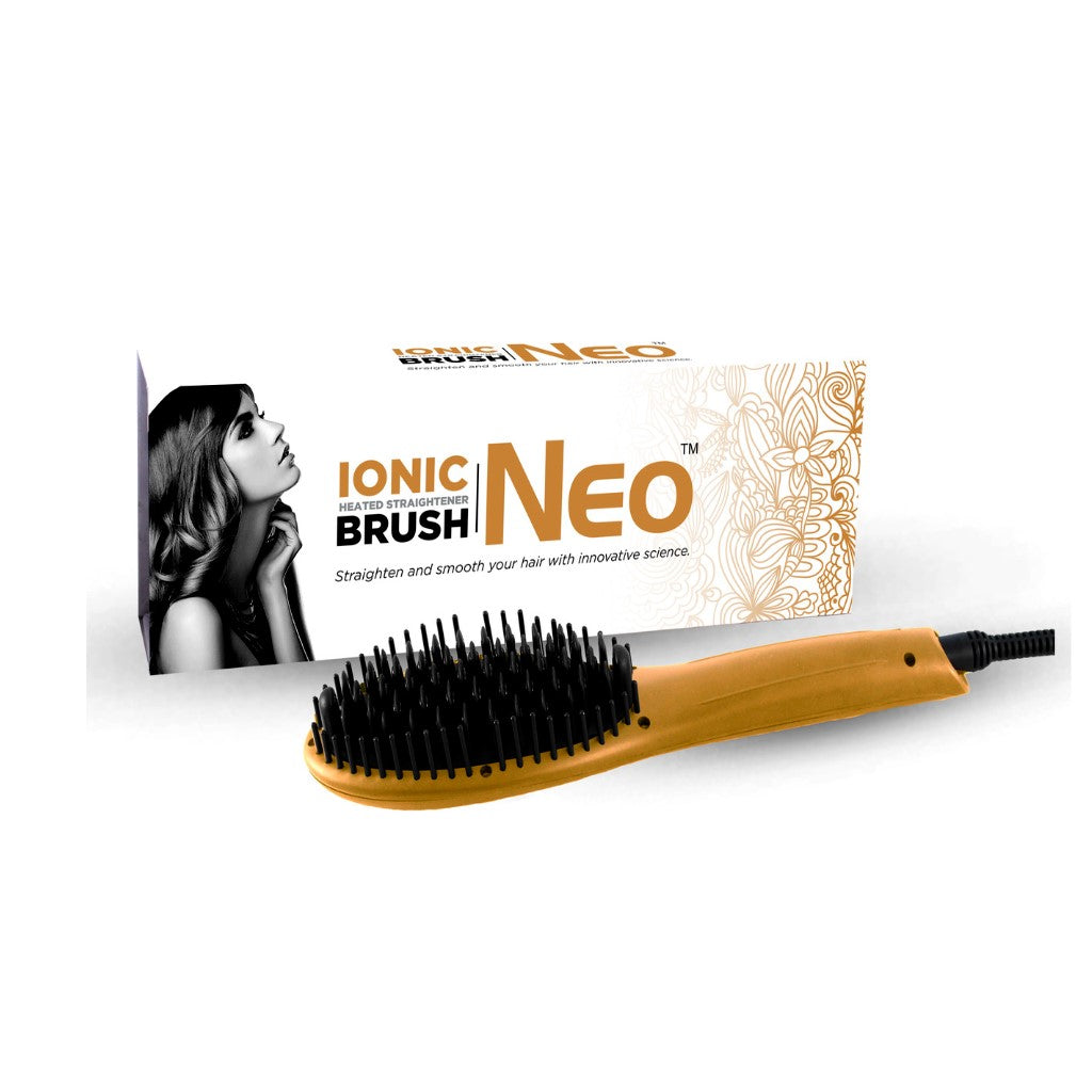 Digital Far-Infrared Ionic Technology Heated Straightening Brush - Metallic Copper