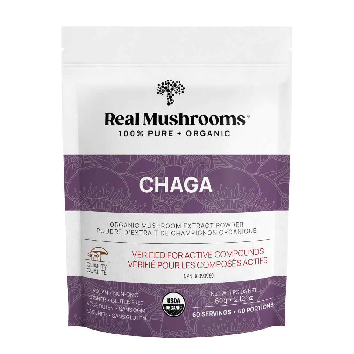 Organic Chaga Extract Powder by Real Mushrooms