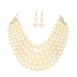 Chunky Multi Strand Pearl Bib Necklace by Madeline Love