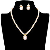 Stone Embellished Pearl Necklace by Madeline Love