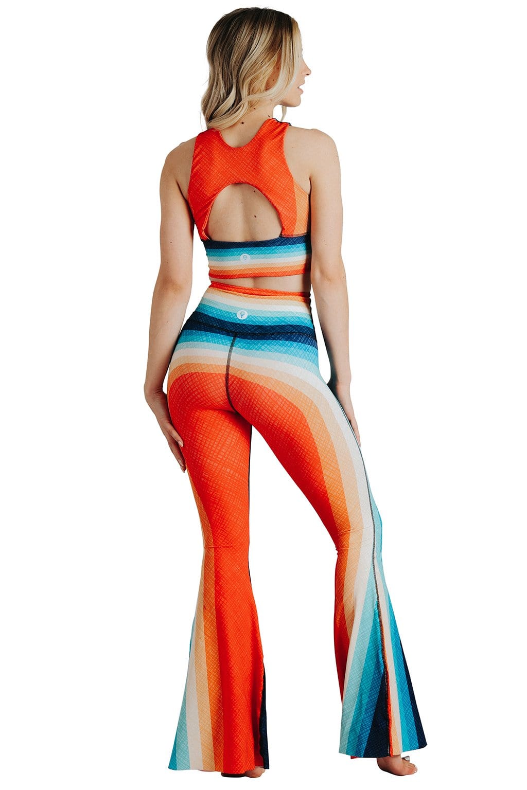 Retro Rainbow Printed Bell Bottoms by Yoga Democracy