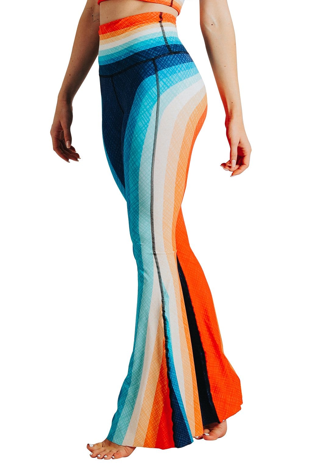 Retro Rainbow Printed Bell Bottoms by Yoga Democracy