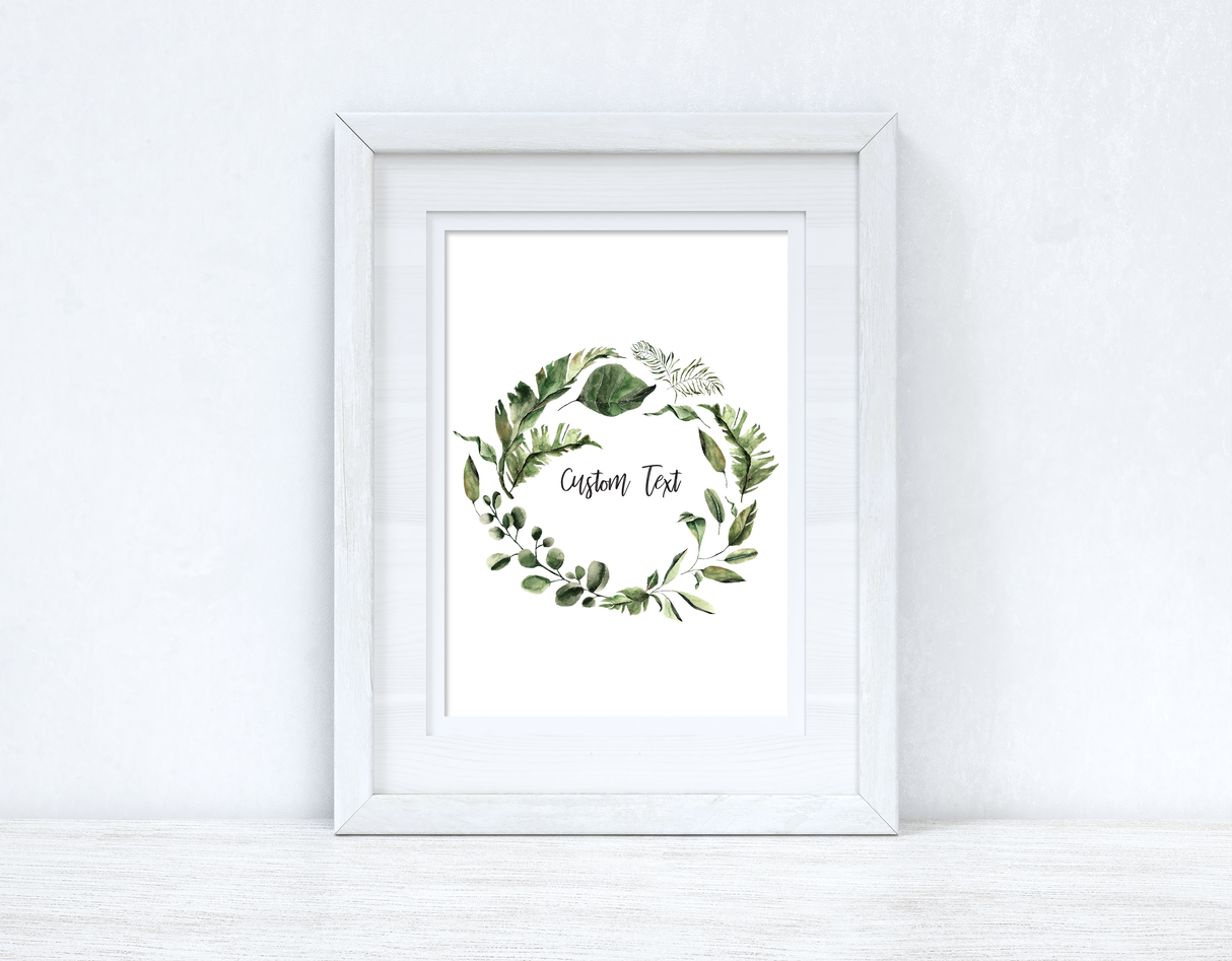 Custom Wording Watercolour Greenery Wreath Bedroom Home Kitchen Living Room Wall Decor Print by WinsterCreations™ Official Store