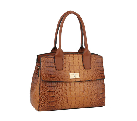 Fashion Classic Croco Top Handle Satchel by hfstylish