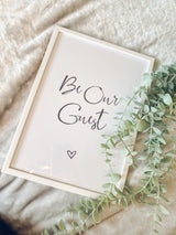 Be Our Guest Love Heart Bedroom Guest Room Wall Decor Print by WinsterCreations™ Official Store