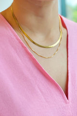 Layered Herringbone Chain Necklace by Ellisonyoung.com